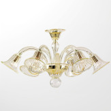 "Alene" lampara de araña de Murano - 6 luces - transparente y oro