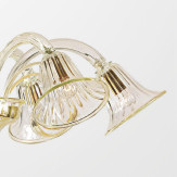 "Alene" lampara de araña de Murano - 6 luces - transparente y oro