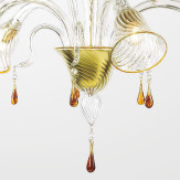 "Crista" Murano glas Kronleuchter - 5 flammig - transparent und bernstein