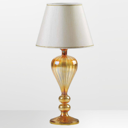 "Harleen" lampe de table en verre de Murano - 1 lumière - ambre