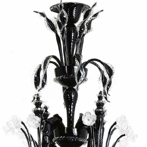 "Liliana" lampara de araña de Murano - 8+8 luces - negro