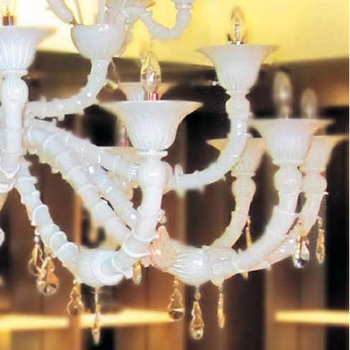"Columbus" lustre en cristal de Murano - 12+6+6 lumières - blanc