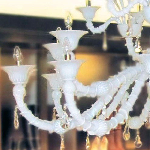 "Columbus" lustre en cristal de Murano - 12+6+6 lumières - blanc
