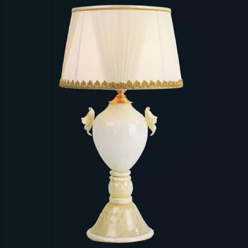 "Kelsie" lampara de mesita de noche de Murano - 1 luce - blanco y oro
