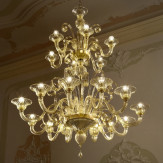 Goldoni 12+6 luces lampara de Murano - color ambar