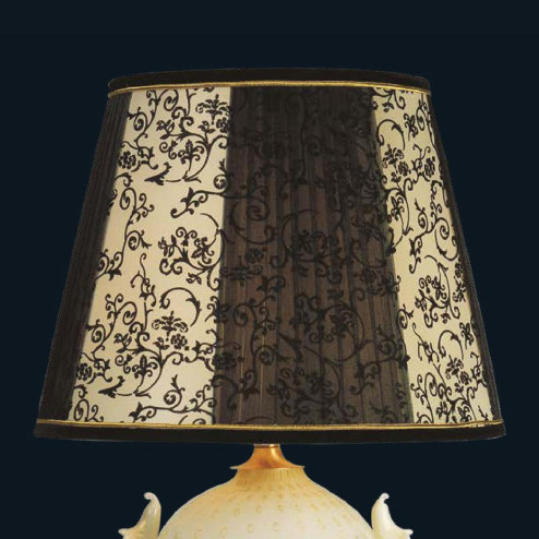 "Kelsie" Murano glass table lamp  - 1 light - white and gold