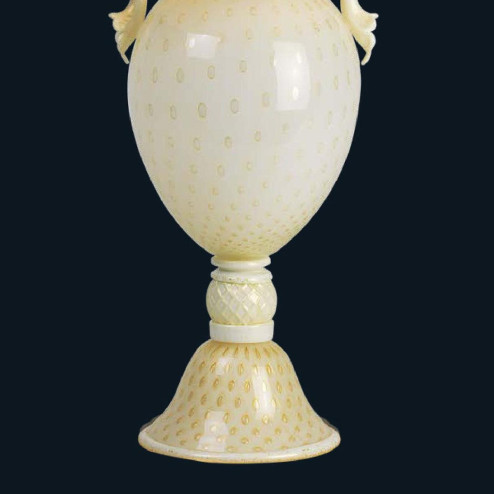 "Kelsie" lampara de sobremesa de Murano - 1 luce - blanco y oro