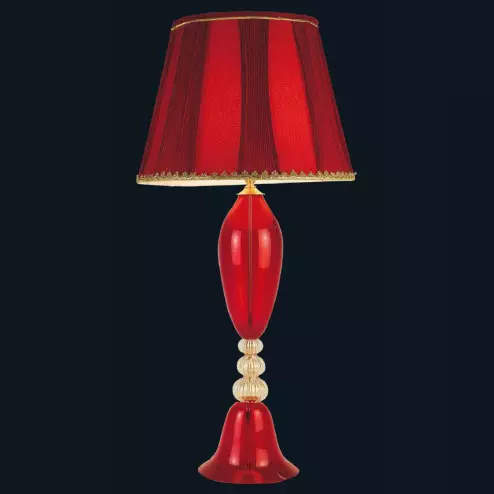 "Cayden" Murano glass table lamp - 1 light - red and gold
