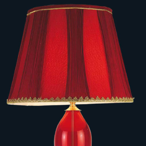"Cayden" Murano glass table lamp - 1 light - red and gold