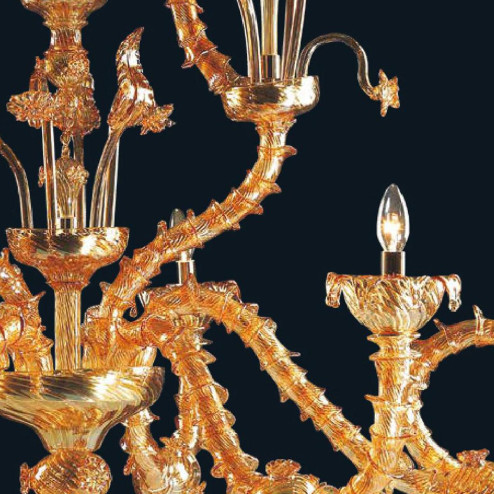 "Alec" lustre en cristal de Murano - 6 lumières - ambre