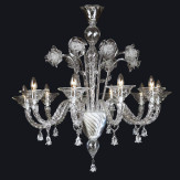 "Wendy" Murano glass chandelier - 10 lights - trensparent