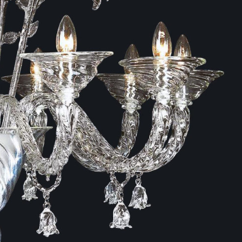 "Wendy" lustre en cristal de Murano - 10 lumières - transparent