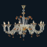 "Skylah" Murano glas Kronleuchter - 12 flammig - transparent und bernstein