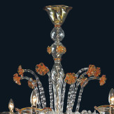 "Skylah" Murano glas Kronleuchter - 12 flammig - transparent und bernstein