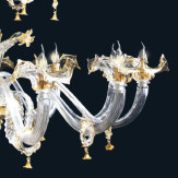 "Harvie" Murano glas Kronleuchter - 12+6+3 flammig - transparent und gold