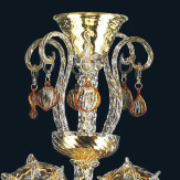 "Malachy" Murano glas Kronleuchter - 6 flammig - transparent und bernstein