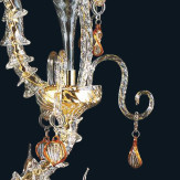 "Malachy" lampara de araña de Murano - 6 luces - transparente y ámbar