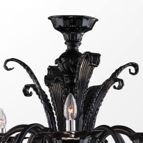 "Kenna" lampara de araña de Murano - 8 luces - negro