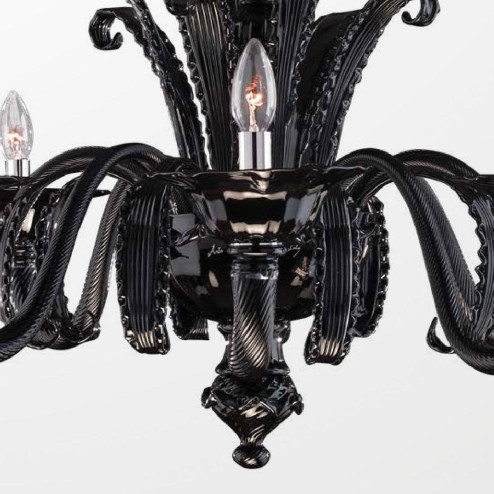 "Kenna" lustre en cristal de Murano - 8 lumières - noir