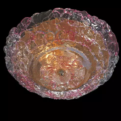 "Xander" Murano glass ceiling light - 4 lights - transparent and pink