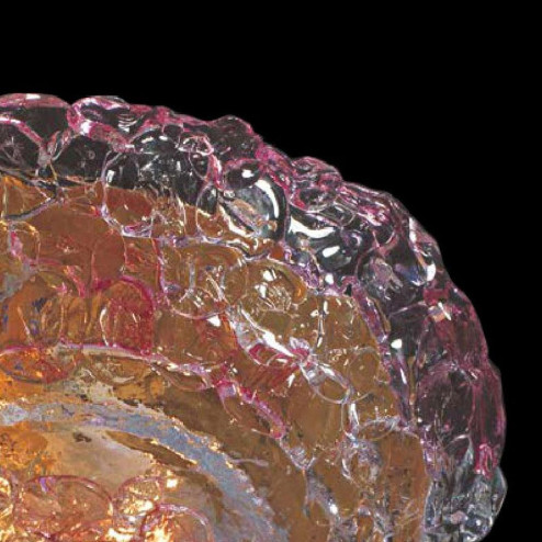 "Xander" plafonnier en verre de Murano - 4 lumières - transparent et rose