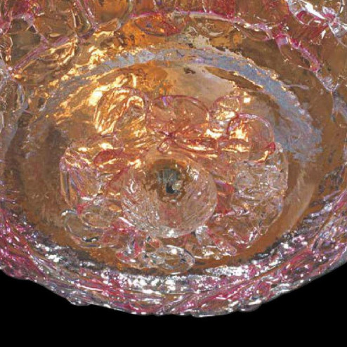 "Xander" lampara de techo de Murano - 4 luces - transparente y rosa