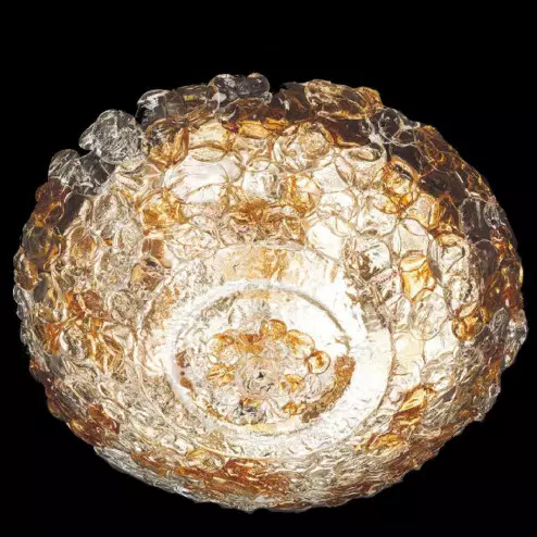 "Xander" Murano glass ceiling light - 3 lights - transparent and amber