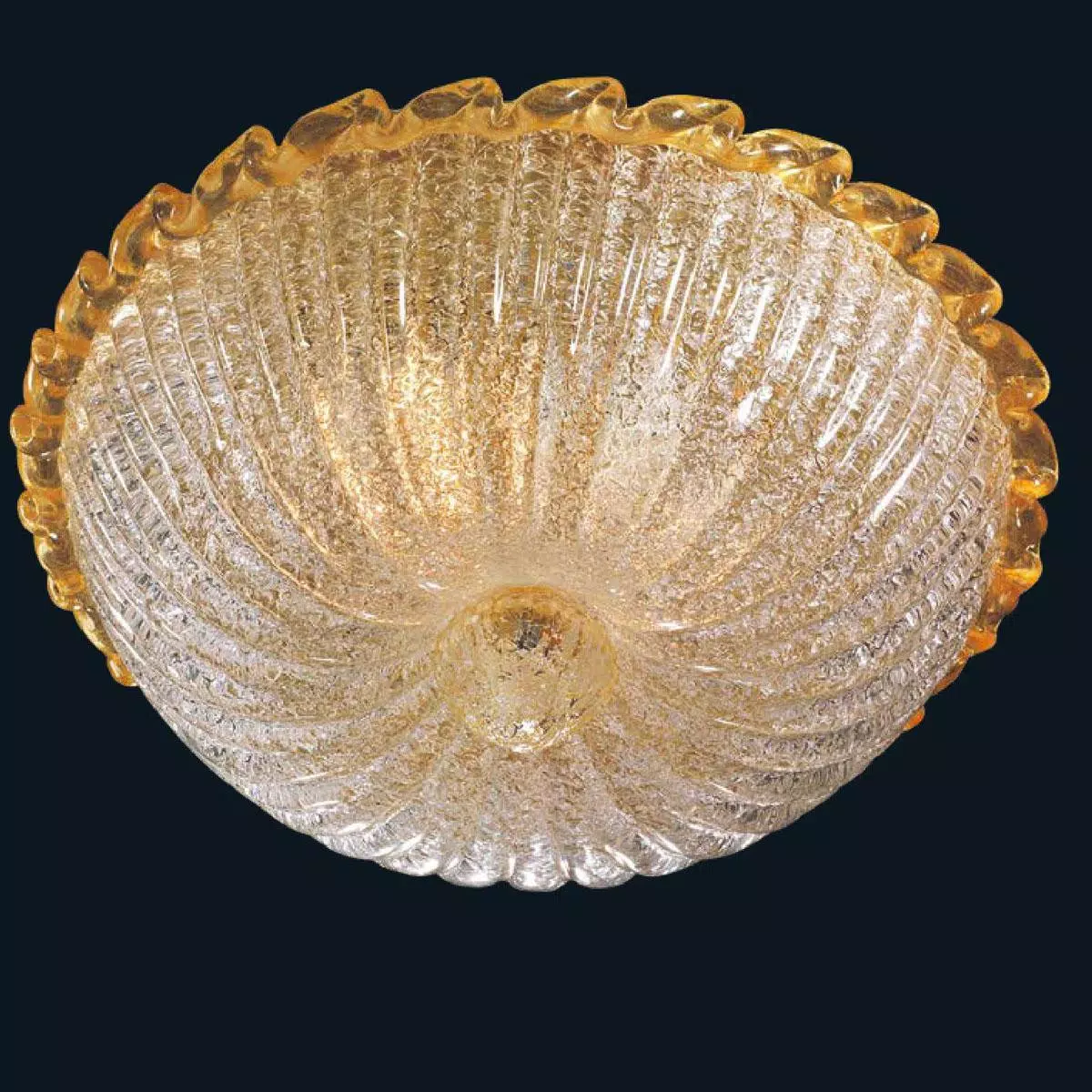 "Jamie" Murano glass ceiling light - 2 lights - transparent and amber