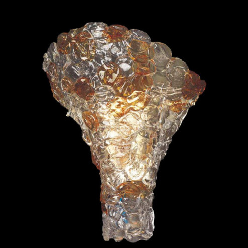 "Caylee" Murano glass sconce - 2 lights - transparent and amber