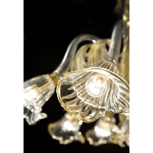 Laguna Murano chandelier - transparent gold color