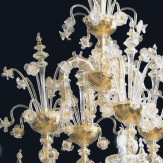"Malachia" lampara de araña de Murano - 12+8 luces - oro