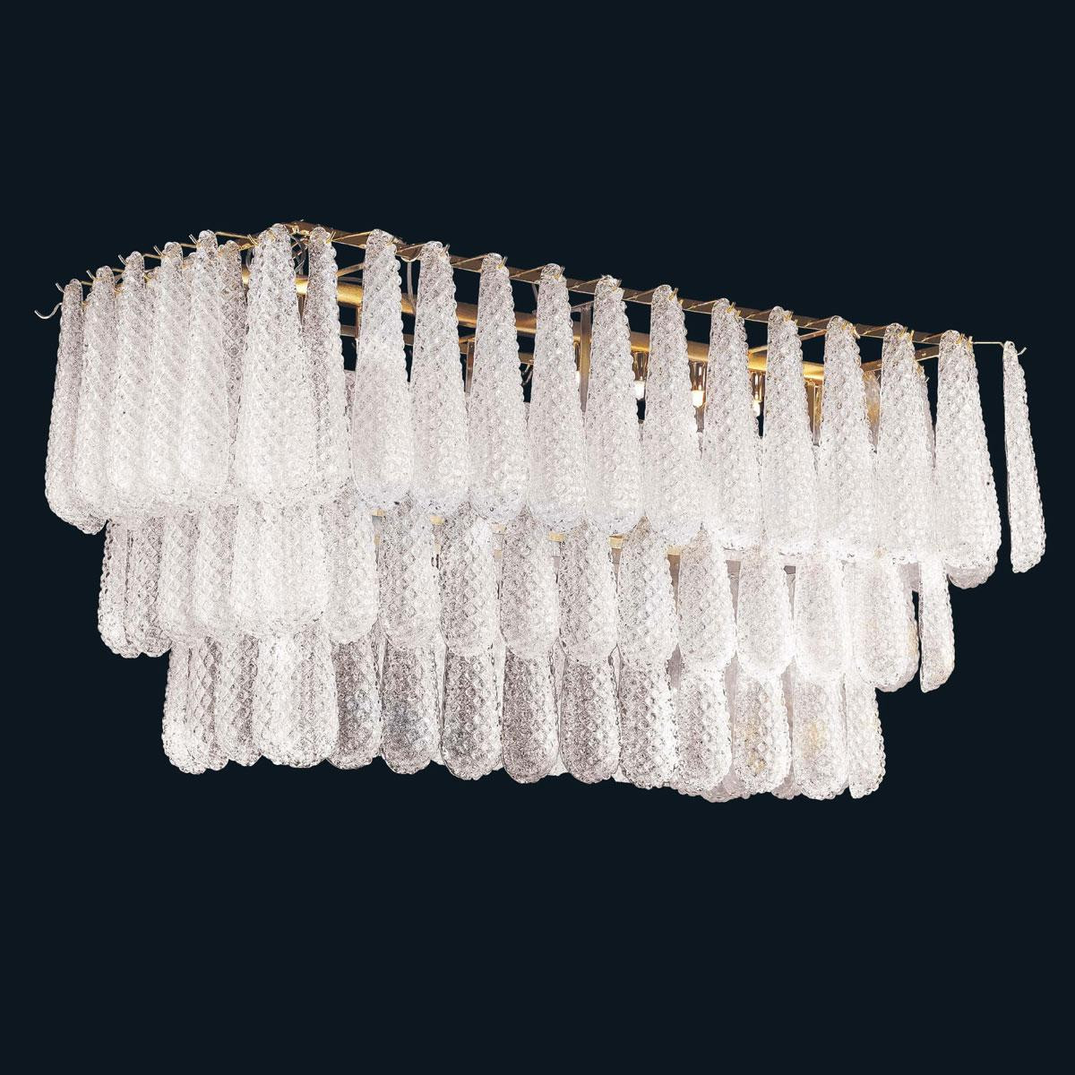 "Jaslyn" lámpara colgante en cristal de Murano - 8 luces - transparente