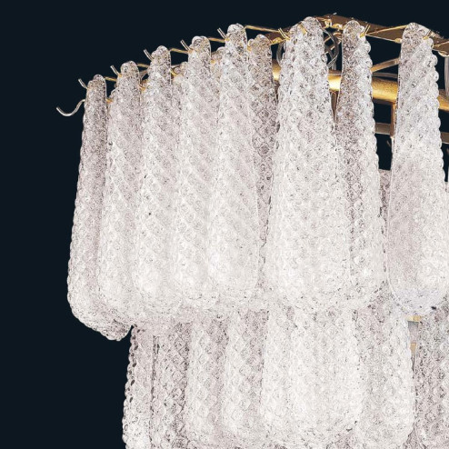 "Jaslyn" lámpara colgante en cristal de Murano - 8 luces - transparente