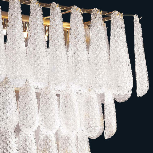 "Jaslyn" suspension en verre de Murano - 8 lumières - transparent