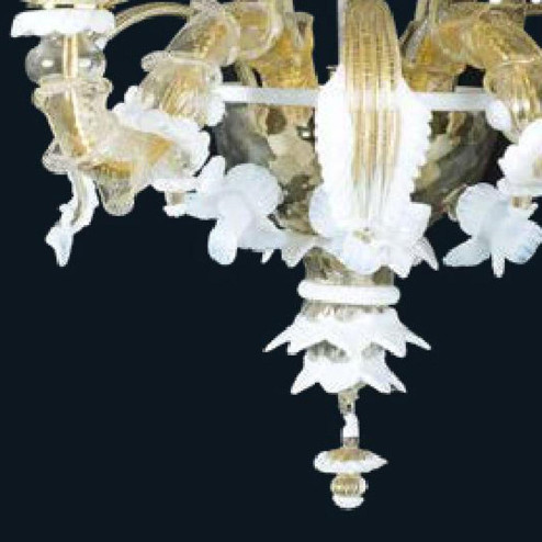 "Sierra" Murano glass sconce - 2 lights - gold and white
