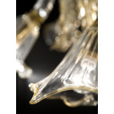Laguna Murano Kronleuchter Korbform - transparente Gold Farbe