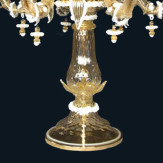 "Sierra" lampara de sobremesa de Murano - 6 luces - oro y blanco