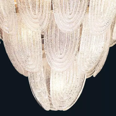 "Janae" suspension en verre de Murano - 13 lumières - transparent