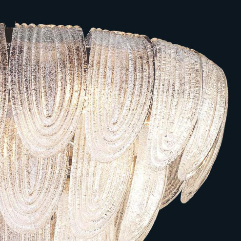 "Janae" suspension en verre de Murano - 13 lumières - transparent