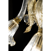 Laguna Murano Kronleuchter Korbform - transparente Gold Farbe