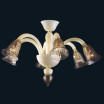 "Terry" Murano glas Kronleuchter - 6 flammig - weiß und rauch