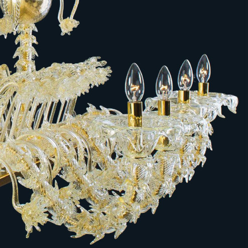 "Alvin" lustre en cristal de Murano - 8 lumières - or