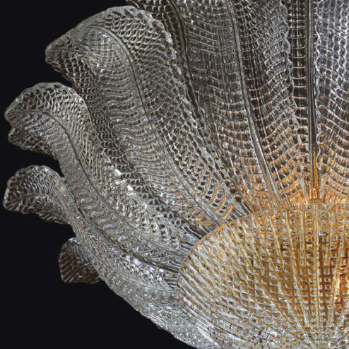 "Yara" Murano glass ceiling light - 6 lights - transparent