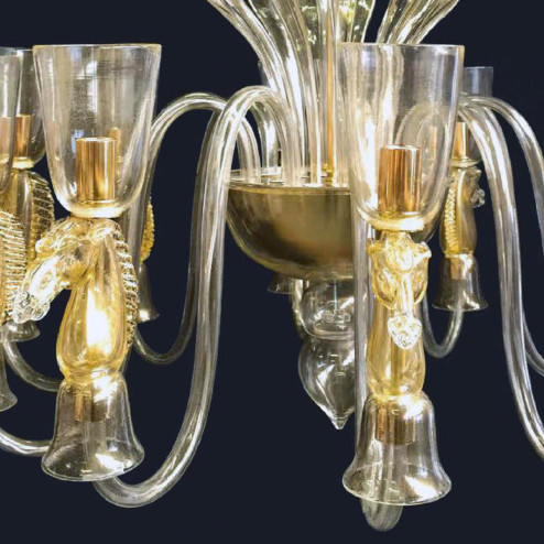 "Delilah" lustre en cristal de Murano - 10 lumières - or
