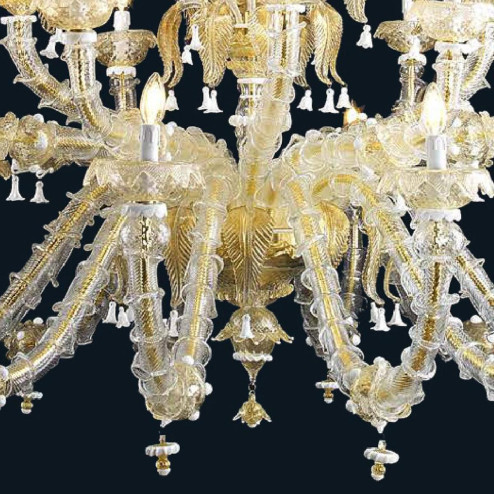 "Eilidh" lampara de araña de Murano - 12+8+8 luces - oro y blanco