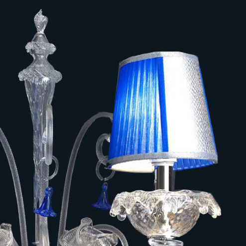 "Julien" Murano glass sconce - 2 lights - transparent and blue