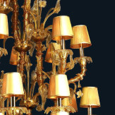 "Honey" Murano glas Kronleuchter mit lampenschirmen - 12+8+8 flammig - bernstein und gold
