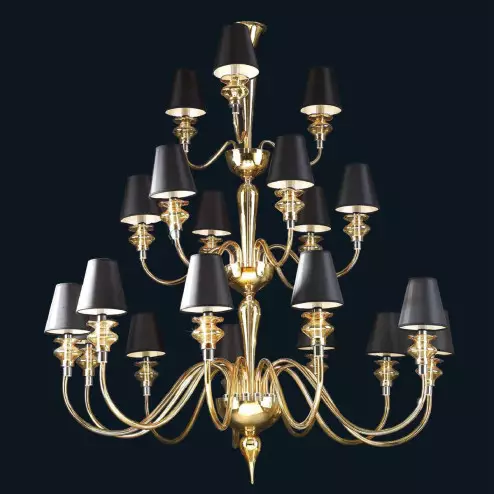 "Lillie" Murano glass chandelier with lampshades