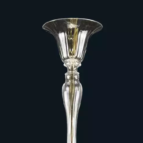 "Orla" lustre en cristal de Murano - 8 lumières - transparent