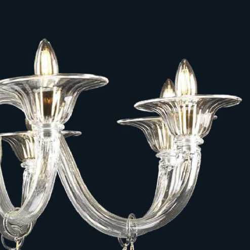 "Orla" lampara de araña de Murano - 8 luces - transparente